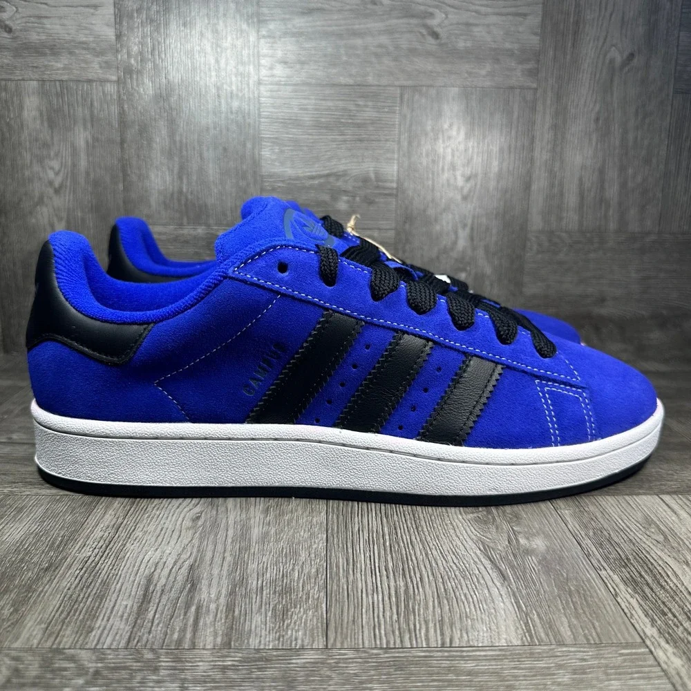 Adidas Campus 00s Mens 11.5 Blue Suede Black White Skate Sneakers NEW JQ6044